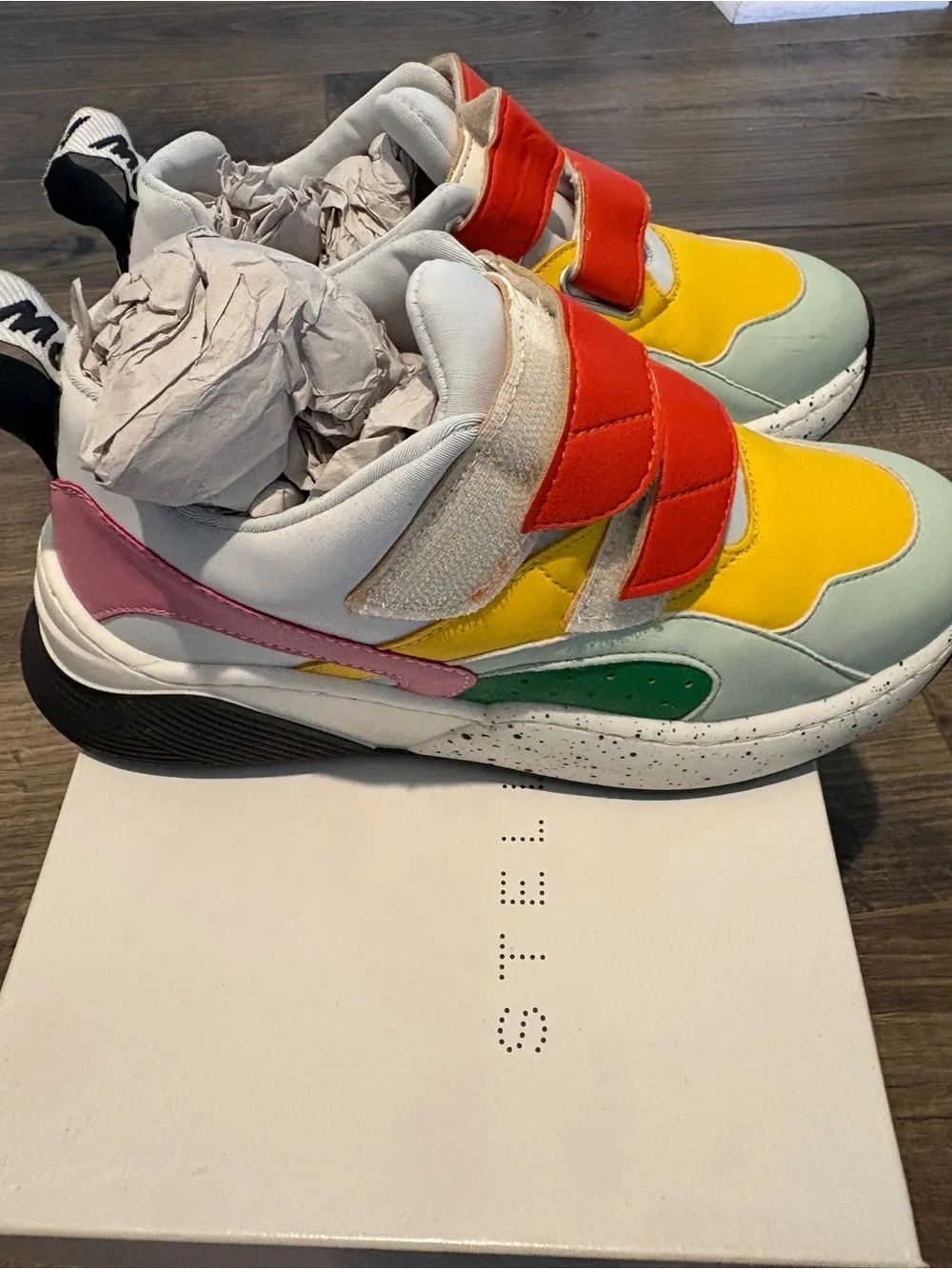 Stella McCartney Kids Colorblock Sneakers - Yellow, Mint & Red-Orange